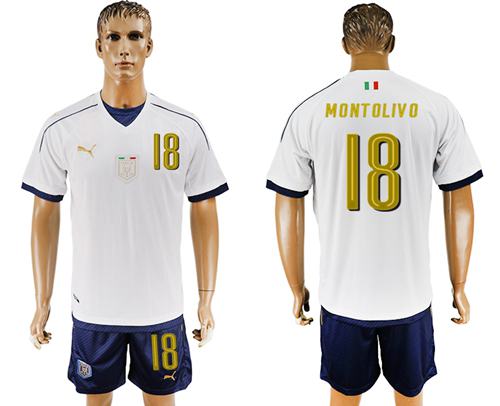 Italy #18 Montolivo Away Soccer Country Jersey